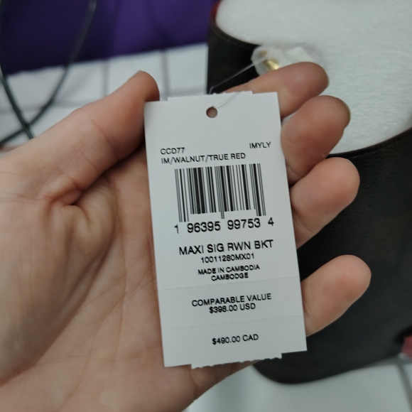 Coach Brown and Red Women's Bag - Picture 3 of 4